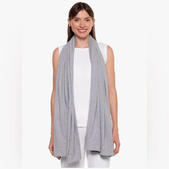 Coolibar Large Gray Scarf Wrap - Picture 4 of 6